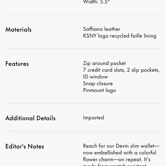 NWT Kate Spade Devin Small Slim Bifold Yellow Wallet with Flower Charm - Picture 8 of 8